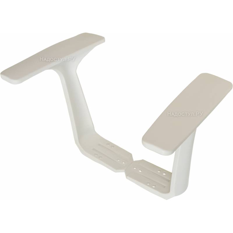 Пара белых т-образных пластиковых подлокотников 682Т для офисного кресла. главное фото