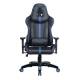 Кресло компьютерное  "GT Carbon GM-120", две подушки, экокожа, черное/синее, 531930. Фото товара с разных ракурсов.