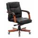 Кресло руководителя Бюрократ T-9927WALNUT-LOW/BL низкая спинка черный кожа крестовина дерево главное фото в маленьком размере