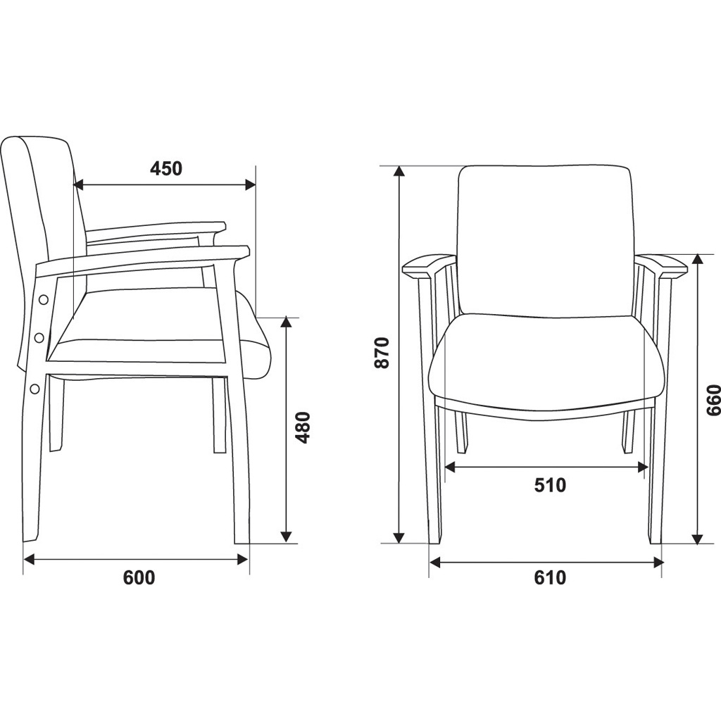 Кресло чертеж с размерами
